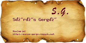 Sörös Gergő névjegykártya